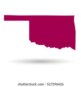 Map of the U.S. state of Oklahoma on a white background