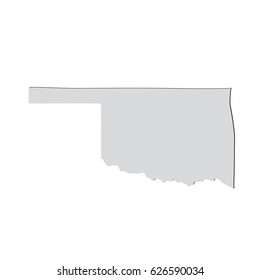 Map of the U.S. state of Oklahoma on a white background