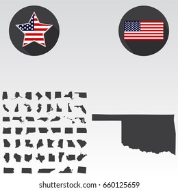 Map of the U.S. state of Oklahoma on a white background