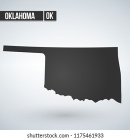 map of the U.S. state of Oklahoma. vector illustration.