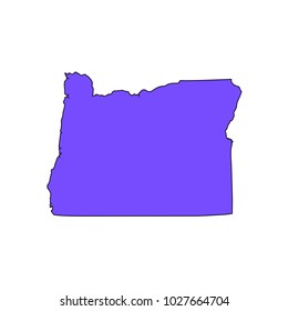 Map of the U.S. state of Oregon on a white background