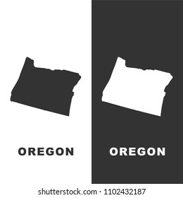 Map of the U.S. state of Oregon on white background. Vector stock illustration.