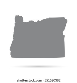 Map of the U.S. state of Oregon on a white background