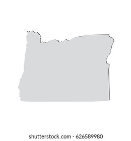 Map of the U.S. state of Oregon on a white background