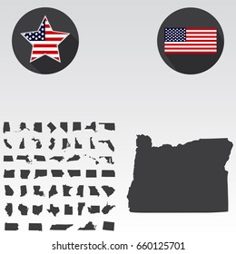 Map of the U.S. state of Oregon on a white background