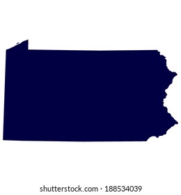 map of the U.S. state of Pennsylvania 