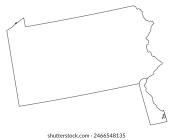 Map of the U.S. state of Pennsylvania, Delaware