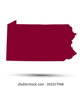 Map of the U.S. state of Pennsylvania on a white background 