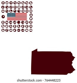 Map of the U.S. state of Pennsylvania on a white background