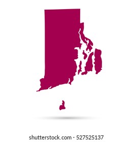 Map of the U.S. state of Rhode Island on a white background