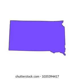 Map of the U.S. state of South Dakota on a white background