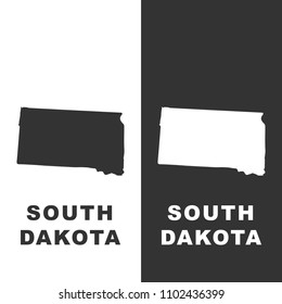 Map of the U.S. state of South Dakota on white background. Vector stock illustration.