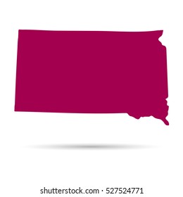 Map of the U.S. state of South Dakota on a white background