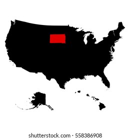 map of the U.S. state of South Dakota . vector 