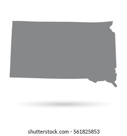 Map of the U.S. state of South Dakota on a white background