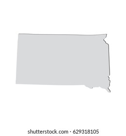 Map of the U.S. state of South Dakota on a white background