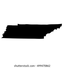 Map of the U.S. state of Tennessee on a white background