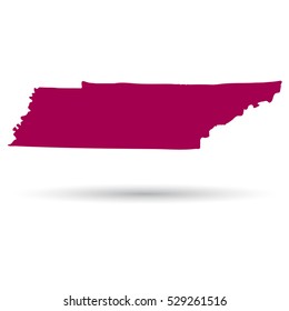 Map of the U.S. state of Tennessee on a white background