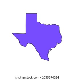 Map of the U.S. state of Texas on a white background