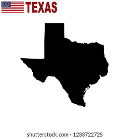 Map of the U.S. state of Texas on a white background