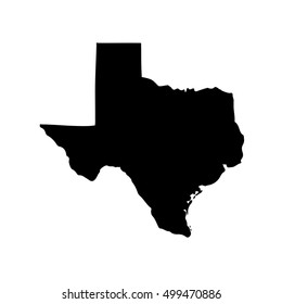 Map of the U.S. state of Texas on a white background