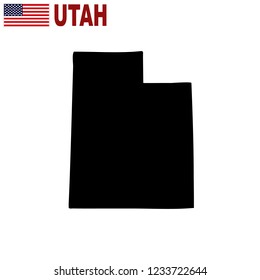 Map of the U.S. state of Utah on a white background