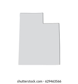 Map of the U.S. state of Utah on a white background.
