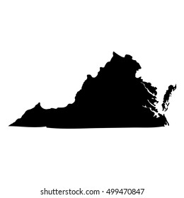 Map of the U.S. state of Virginia on a white background