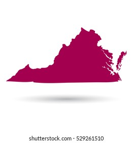 Map of the U.S. state of Virginia on a white background
