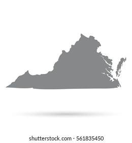 Map of the U.S. state of Virginia on a white background.