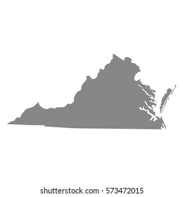 Map Of The U.S. State Of Virginia , Vector  