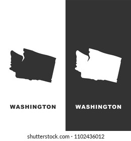 Map Of The U.S. State Of Washington On White Background. Vector Stock Illustration.