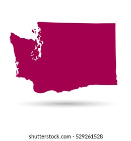 Map of the U.S. state of Washington on a white background
