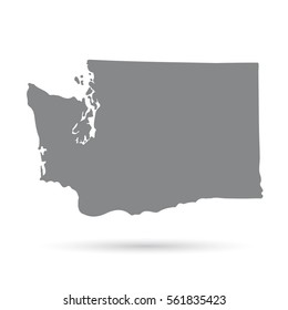 Map of the U.S. state of Washington on a white background.