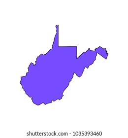 Map of the U.S. state of West Virginia on a white background