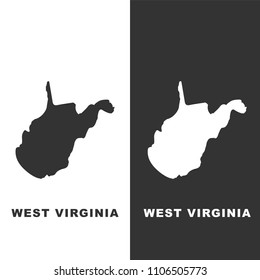 Map of the U.S. state of West virginia on white background. Vector stock illustration.