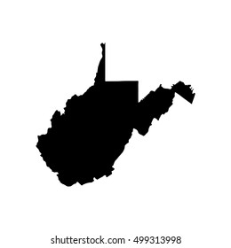 Map of the U.S. state of West Virginia on a white background