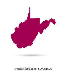 Map of the U.S. state of West Virginia on a white background