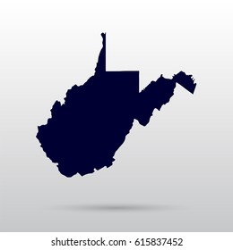 Map of the U.S. state of West Virginia.