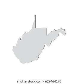 Map of the U.S. state of West Virginia on a white background.