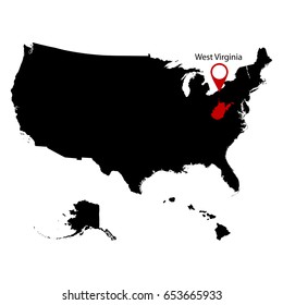 map of the U.S. state of West Virginia 
