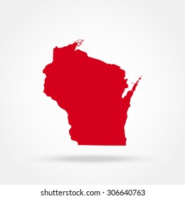 map of the U.S. state of Wisconsin 