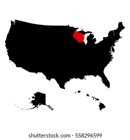 map of the U.S. state of Wisconsin 