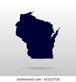 Map of the U.S. state of Wisconsin.