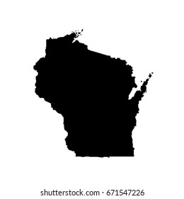map of the U.S. state Wisconsin 