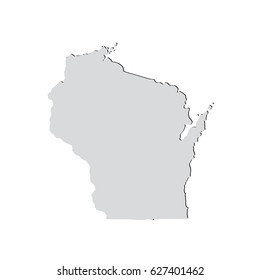 Map of the U.S. state of Wisconsin on a white background.