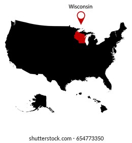 map of the U.S. state of Wisconsin on a white background