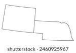 Map of the US states with districts. Map of the U.S. state of Wyoming, Nebraska