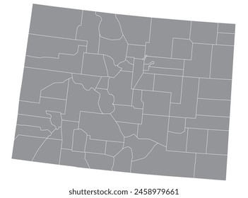 Map of the US states with districts. Map of the U.S. state of Colorado