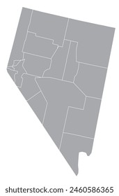 Map of the US states with districts. Map of the U.S. state of Nevada